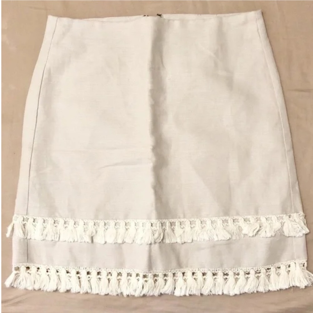 Loft Outlet Linen Blend Tassle Skirt - Size 10